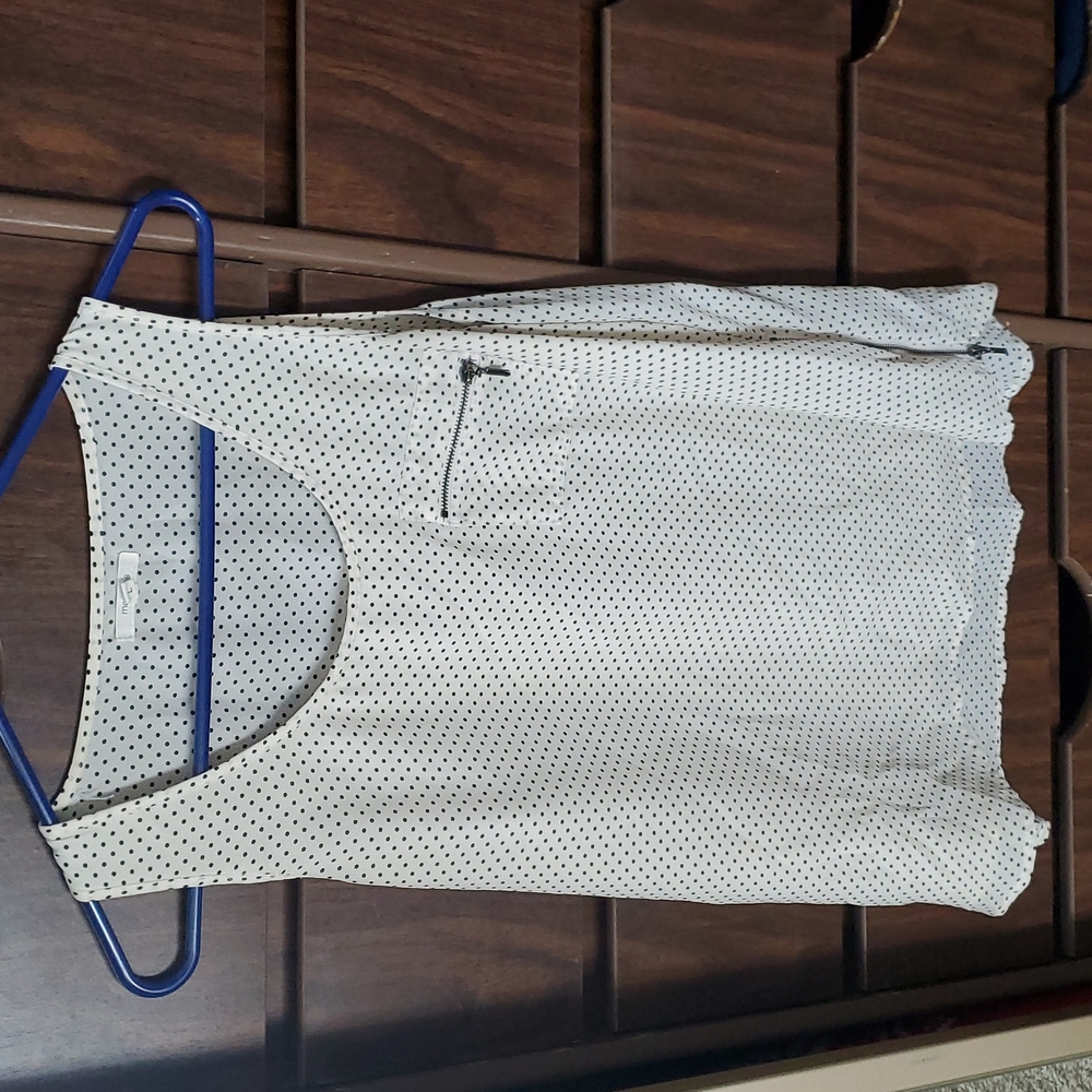 Cream Polka Dit Tank Blouse